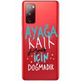 WANNA PROTECT Samsung Galaxy S20 FE ile Uyumlu Şeffaf Silikon Kılıf, Ayağa Kalk Girl Power Desenli ayagakalk_226