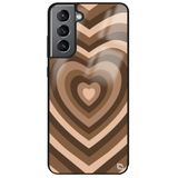 WANNA PROTECT Samsung Galaxy S21 FE ile Uyumlu Kalpler Premium Desenli Glossy Telefon Kılıfı, Kahverengi