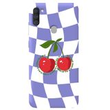 WANNA PROTECT Samsung M11 ile Uyumlu Lila Dama Kiraz Desenli Silikon Telefon Kılıfı, İçi Kadife lansmankilif_225