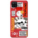 WANNA PROTECT Samsung M12 ile Uyumlu Kırmızı Premium İçi Kadife Danger Desenli Silikon Telefon Kılıfı dangerr_206