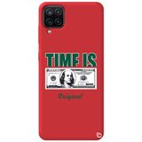 WANNA PROTECT Samsung M12 ile Uyumlu Kırmızı Premium İçi Kadife Money Desenli Silikon Telefon Kılıfı money_206