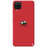 WANNA PROTECT Samsung M12 ile Uyumlu Kırmızı Premium İçi Kadife Panda Desenli Silikon Telefon Kılıfı panda2_206