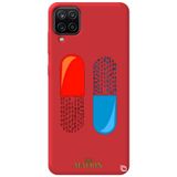 WANNA PROTECT Samsung M12 ile Uyumlu Kırmızı Premium İçi Kadife The Matrix Pill Desenli Silikon Telefon Kılıfı kırmızımavi_206