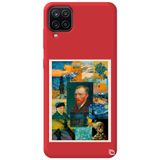 WANNA PROTECT Samsung M12 ile Uyumlu Kırmızı Premium İçi Kadife Van Gogh Desenli Silikon Telefon Kılıfı