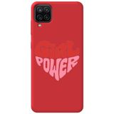 WANNA PROTECT Samsung M12 ile Uyumlu Kırmızı, Silikon, Girl Power Desenli Telefon Kılıfı kalpgirlpower_206