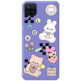 WANNA PROTECT Samsung M12 ile Uyumlu Lila, Cute Tavşan Desenli, İçi Kadife Silikon Telefon Kılıfı lansmankilif_206