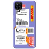 WANNA PROTECT Samsung M12 ile Uyumlu Lila Premium İçi Kadife Express Desenli Silikon Telefon Kılıfı