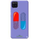 WANNA PROTECT Samsung M12 ile Uyumlu Lila Premium İçi Kadife The Matrix Pill Desenli Silikon Telefon Kılıfı kırmızımavi_206