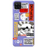 WANNA PROTECT Samsung M12 ile Uyumlu Lila Premium Silikon Telefon Kılıfı, Danger Desenli, İçi Kadife dangerr_206