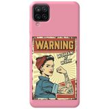 WANNA PROTECT Samsung M12 ile Uyumlu Pembe, Girl Power Desenli, İçi Kadife Silikon Telefon Kılıfı warninggirlpower_206