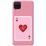 WANNA PROTECT Samsung M12 ile Uyumlu Pembe Lucky You Desenli Silikon Telefon Kılıfı, İçi Kadife lansmankilif_206