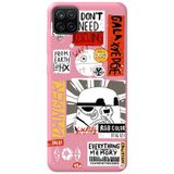 WANNA PROTECT Samsung M12 ile Uyumlu Pembe Premium İçi Kadife Danger Desenli Silikon Telefon Kılıfı dangerr_206