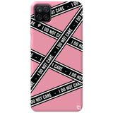 WANNA PROTECT Samsung M12 ile Uyumlu Pembe Premium İçi Kadife Dont Care Desenli Silikon Telefon Kılıfı