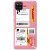 WANNA PROTECT Samsung M12 ile Uyumlu Pembe Premium İçi Kadife Express Desenli Silikon Telefon Kılıfı