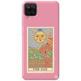 WANNA PROTECT Samsung M12 ile Uyumlu Pembe Premium İçi Kadife Tarot Sun Desenli Silikon Telefon Kılıfı