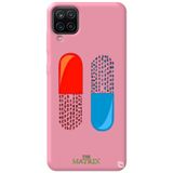 WANNA PROTECT Samsung M12 ile Uyumlu Pembe Premium İçi Kadife The Matrix Pill Desenli Silikon Telefon Kılıfı