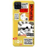 WANNA PROTECT Samsung M12 ile Uyumlu Sarı Premium İçi Kadife Danger Desenli Silikon Telefon Kılıfı dangerr_206