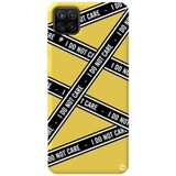 WANNA PROTECT Samsung M12 ile Uyumlu Sarı Premium İçi Kadife Dont Care Desenli Silikon Telefon Kılıfı