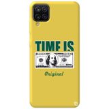 WANNA PROTECT Samsung M12 ile Uyumlu Sarı Premium İçi Kadife Money Desenli Silikon Telefon Kılıfı money_206