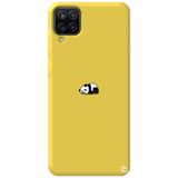 WANNA PROTECT Samsung M12 ile Uyumlu Sarı Premium İçi Kadife Panda Desenli Silikon Telefon Kılıfı panda1_206