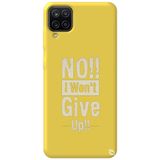 WANNA PROTECT Samsung M12 ile Uyumlu Sarı Premium İçi Kadife Silikon Telefon Kılıfı, Pes Etmiyorum Desenli