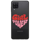 WANNA PROTECT Samsung M12 ile Uyumlu Şeffaf Silikon Kılıf, Kalp Girl Power Desenli kalpgirlpower_206