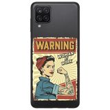 WANNA PROTECT Samsung M12 ile Uyumlu Şeffaf Silikon Telefon Kılıfı, Warning Girl Power Desenli warninggirlpower_206