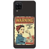 WANNA PROTECT Samsung M12 ile Uyumlu Siyah, Girl Power Desenli, İçi Kadife Silikon Telefon Kılıfı warninggirlpower_206