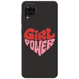 WANNA PROTECT Samsung M12 ile Uyumlu Siyah, Kalp Girl Power Desenli, İçi Kadife Silikon Telefon Kılıfı kalpgirlpower_206