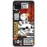 WANNA PROTECT Samsung M12 ile Uyumlu Siyah Premium İçi Kadife Danger Desenli Silikon Telefon Kılıfı dangerr_206