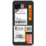 WANNA PROTECT Samsung M12 ile Uyumlu Siyah Premium İçi Kadife Express Desenli Silikon Telefon Kılıfı