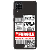 WANNA PROTECT Samsung M12 ile Uyumlu Siyah Premium İçi Kadife Fragile Desenli Silikon Telefon Kılıfı fragile_206