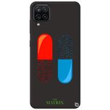 WANNA PROTECT Samsung M12 ile Uyumlu Siyah Premium İçi Kadife The Matrix Pill Desenli Silikon Telefon Kılıfı