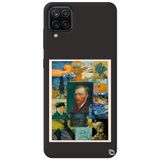 WANNA PROTECT Samsung M12 ile Uyumlu Siyah Premium İçi Kadife Van Gogh Desenli Silikon Telefon Kılıfı