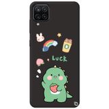 WANNA PROTECT Samsung M12 ile Uyumlu Siyah Premium Silikon Telefon Kılıfı, Dinozor Desenli, İçi Kadife