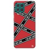 WANNA PROTECT Samsung M22 ile Uyumlu Kırmızı Premium İçi Kadife Dont Care Desenli Silikon Telefon Kılıfı