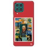 WANNA PROTECT Samsung M22 ile Uyumlu Kırmızı Premium İçi Kadife Van Gogh Desenli Silikon Telefon Kılıfı