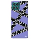 WANNA PROTECT Samsung M22 ile Uyumlu Lila, Premium İçi Kadife, Dont Care Desenli Silikon Telefon Kılıfı