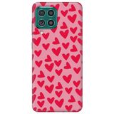 WANNA PROTECT Samsung M22 ile Uyumlu Pembe Kalpler Desenli İçi Kadife Silikon Telefon Kılıfı lansmankilif_216
