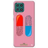 WANNA PROTECT Samsung M22 ile Uyumlu Pembe Premium İçi Kadife The Matrix Pill Desenli Silikon Telefon Kılıfı kırmızımavi_216