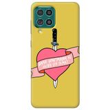 WANNA PROTECT Samsung M22 ile Uyumlu Sarı, İçi Kadife, Unutma Girl Power Desenli Silikon Telefon Kılıfı unutmagirlpower_216
