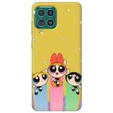 WANNA PROTECT Samsung M22 ile Uyumlu Sarı, Puff Girl Power Desenli, İçi Kadife Silikon Telefon Kılıfı puffgirlpower_216