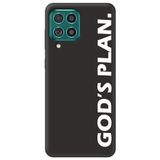 WANNA PROTECT Samsung M22 ile Uyumlu Siyah, God's Plan Desenli, İçi Kadife Silikon Telefon Kılıfı lansmankilif_216
