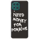 WANNA PROTECT Samsung M22 ile Uyumlu Siyah, İçi Kadife, Need Money Desenli Silikon Telefon Kılıfı lansmankilif_216