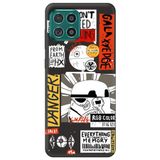 WANNA PROTECT Samsung M22 ile Uyumlu Siyah Premium Danger Desenli Silikon Telefon Kılıfı, İçi Kadife dangerr_216