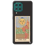 WANNA PROTECT Samsung M22 ile Uyumlu Siyah Premium İçi Kadife Tarot Sun Desenli Silikon Telefon Kılıfı