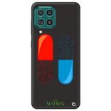 WANNA PROTECT Samsung M22 ile Uyumlu Siyah Premium İçi Kadife The Matrix Pill Desenli Silikon Telefon Kılıfı