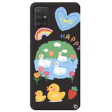 WANNA PROTECT Samsung M51 ile Uyumlu Siyah Premium İçi Kadife Happy Duck Desenli Silikon Telefon Kılıfı