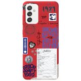 WANNA PROTECT Samsung M52 ile Uyumlu Kırmızı, Taylor Swift Sticker Desenli, İçi Kadife Silikon Telefon Kılıfı taylor_209