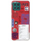 WANNA PROTECT Samsung M53 ile Uyumlu Kırmızı, İçi Kadife, Taylor Swift Sticker Desenli Silikon Telefon Kılıfı taylor_218